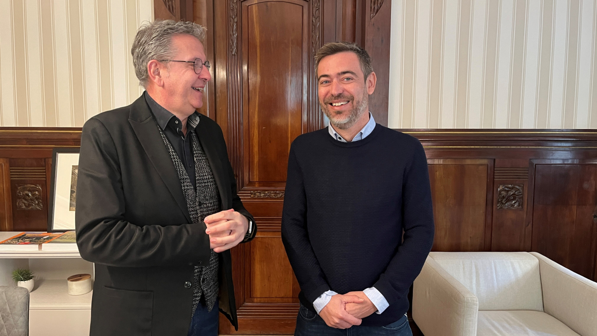 El presidente de la Diputación de Lleida, Joan Talarn, y Ferran de Noguera.