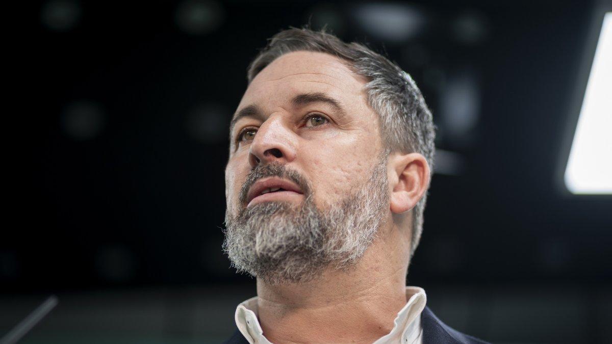 El president de Vox, Santiago Abascal, ofereix una roda de premsa, a la seu nacional de Vox.