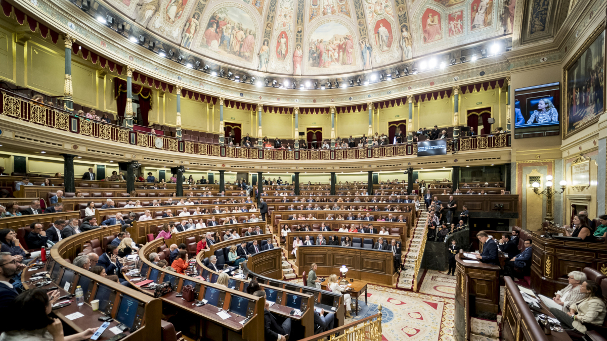 Arxiu- Vista de l’Hemicicle del Congrés dels Diputats durant la primera sessió del debat d’investidura del líder del PP, al Congrés dels Diputats, a 26 de setembre de 2023, a Madrid (Espanya). El president del PP, Alberto Núñez Feijóo,