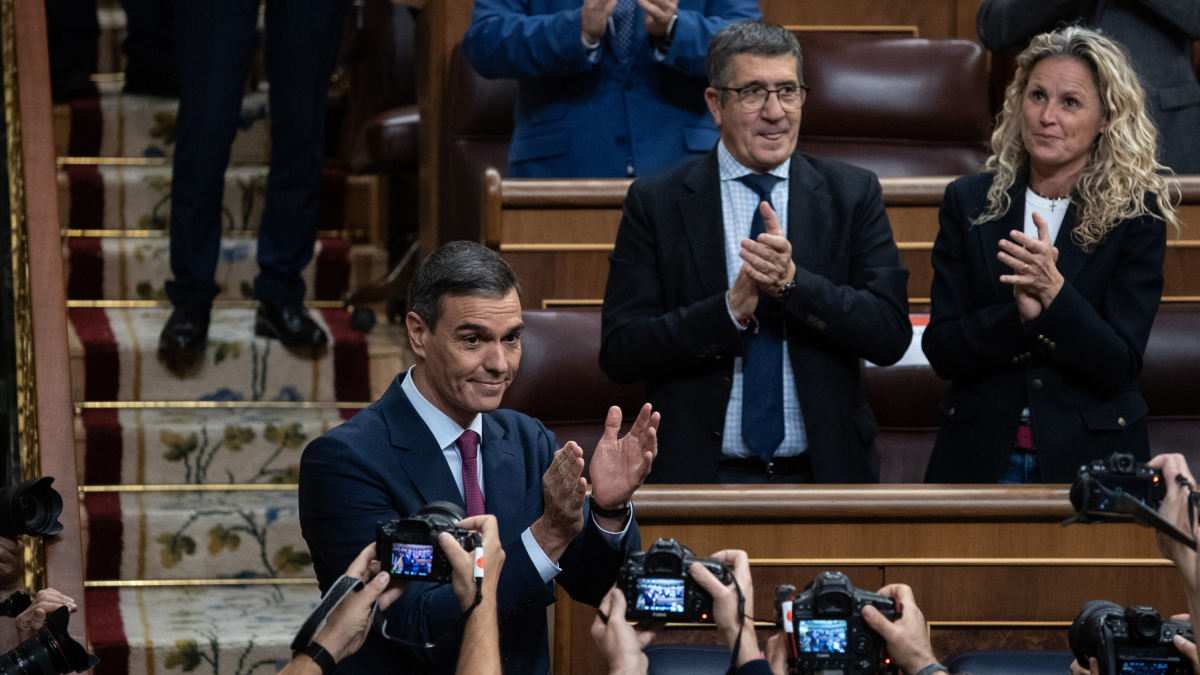 Sánchez, abans de començar el debat.