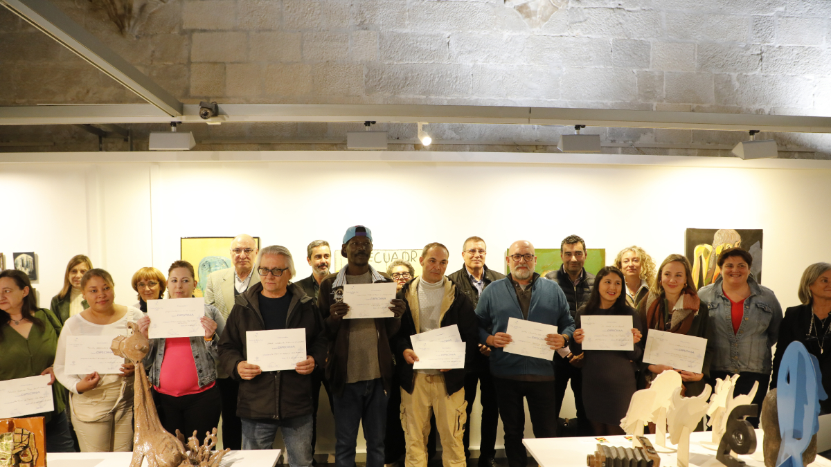 Inauguració de la mostra i entrega de premis ahir en l’IEI. - AMADO FORROLLA