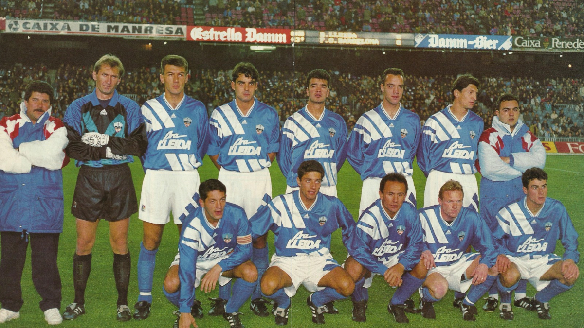 Miquel Genís, Ravnic, Milinkovic, Herrera, Pedro Luis, Txema, Urbano i Brau. A sota Rubio, Javi Prieto, Virgilio, Andersen i Jaime. - ARXIU JOSEP PORTA
