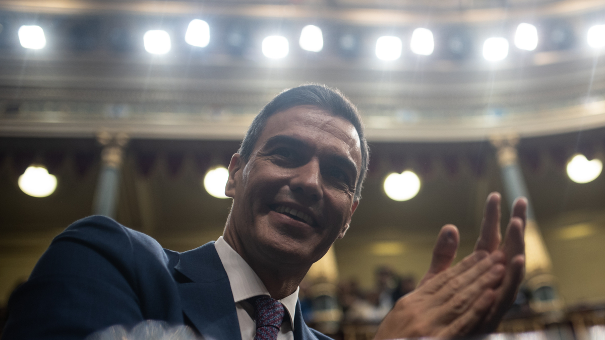 Pedro Sánchez durant el debat d’investidura.