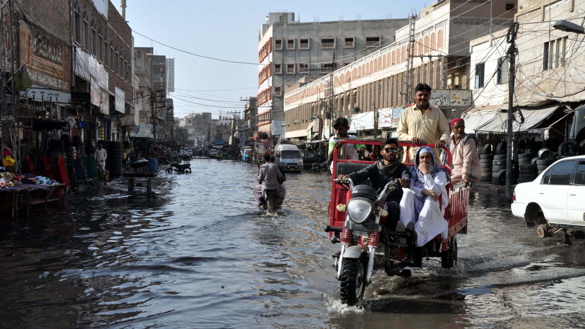 Imatge d'arxiu d'unes inundacions recents a Hyderab, al Pakistan. 
