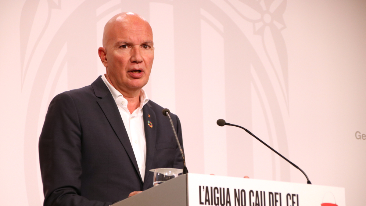 El conseller David Mascort, en rueda de prensa en Palau