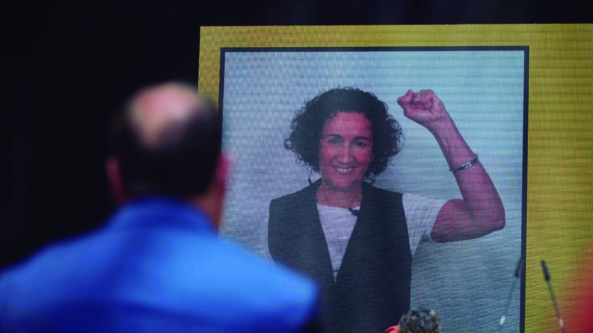Rovira durante una intervención telemática en un acto de ERC en mayo de este año. - EUROPA PRESS