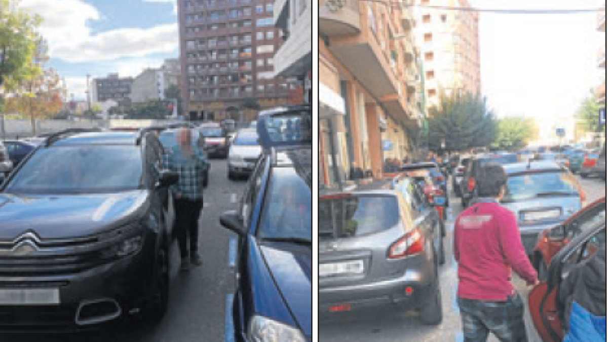 Dobles files a l'avinguda Sant Ruf