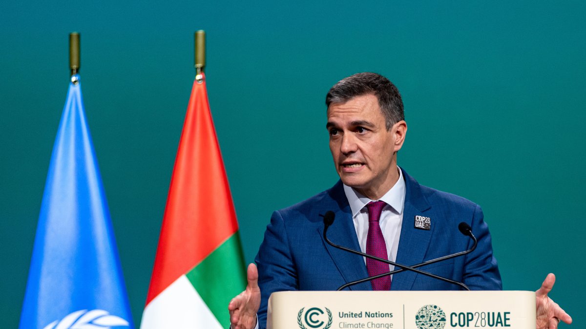 Pedro Sánchez el jueves en la cumbre por el clima COP28. - EFE