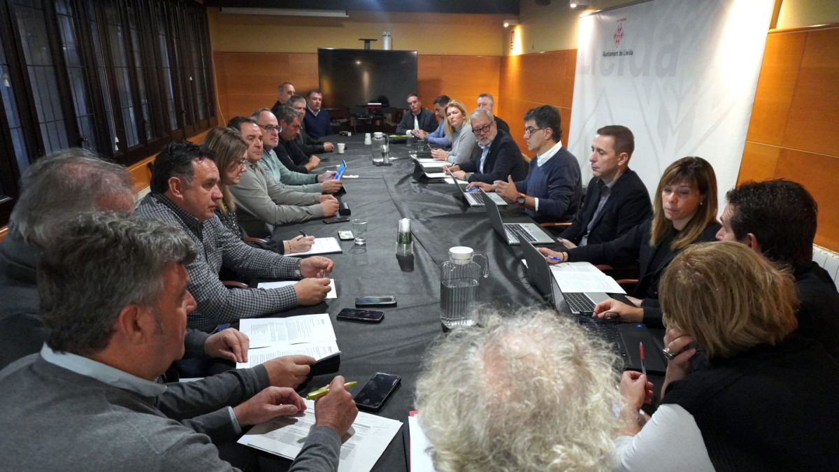 La reunión de la Mancomunitat de Pinyana ayer en la Paeria. - P.LL