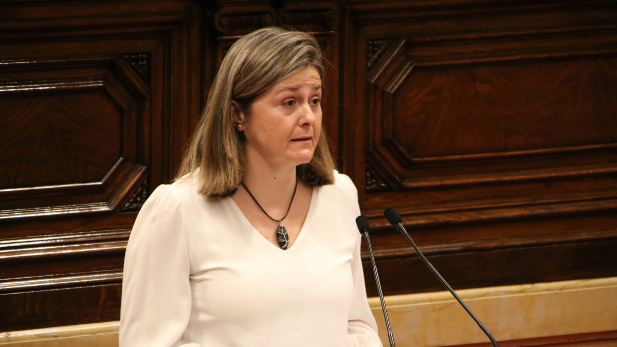 La Síndica de Aran, Maria Vergés, en el Parlament de Catalunya.