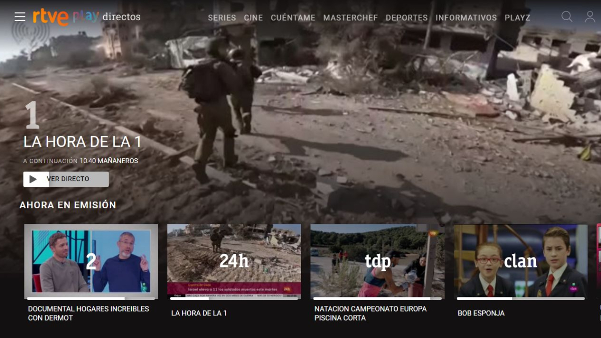 Una captura del web de RTVE.