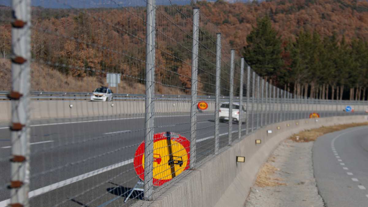 El tram en obres del viaducte de l'Eix Transversal amb restriccions.