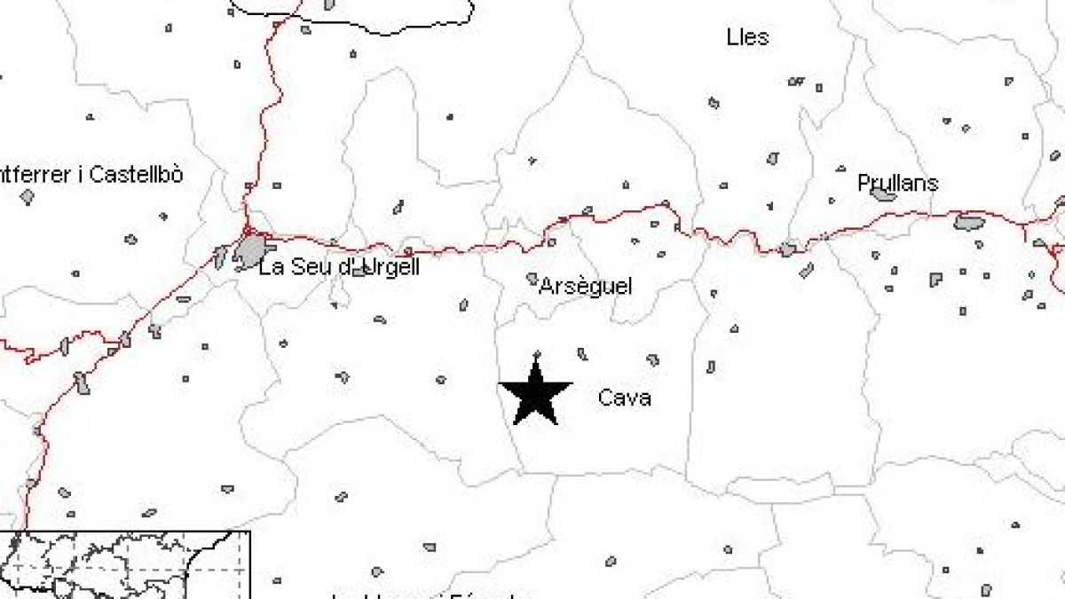 L'epicentre, a prop del municipi de Cava.