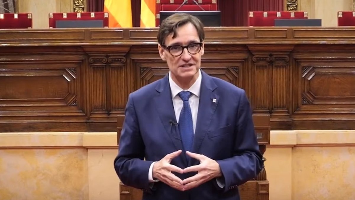 Salvador Illa dio ayer un discurso con motivo del fin de año. - EUROPA PRESS