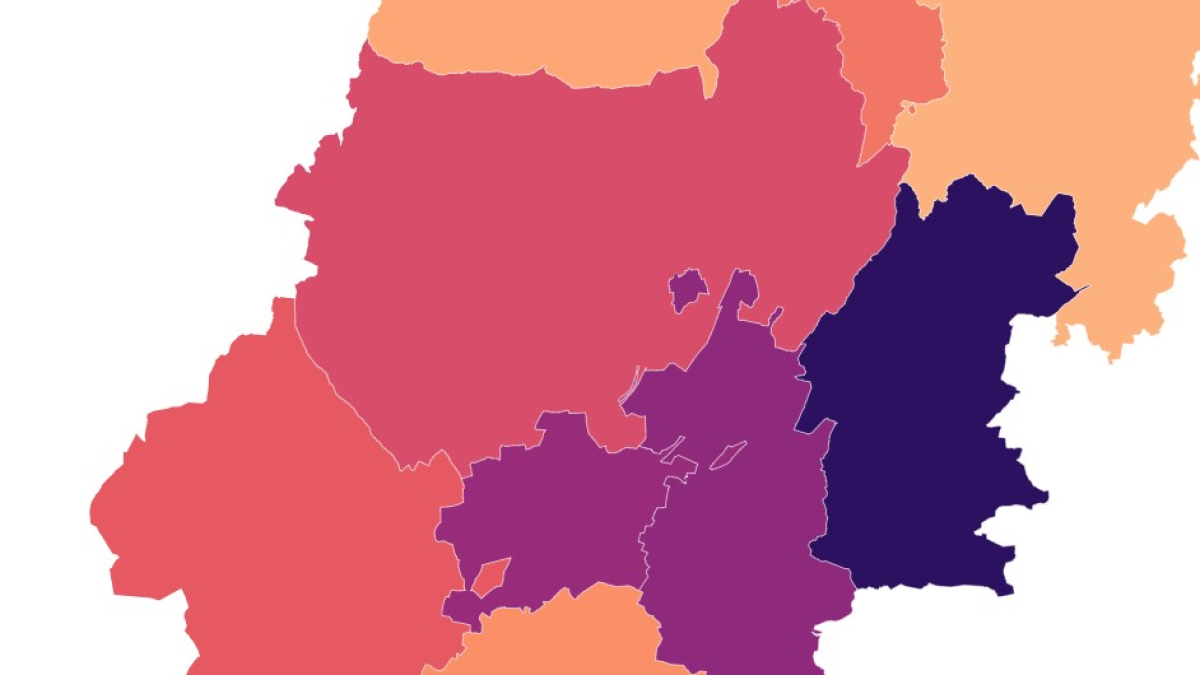 Nacimientos por comarcas en el 2022