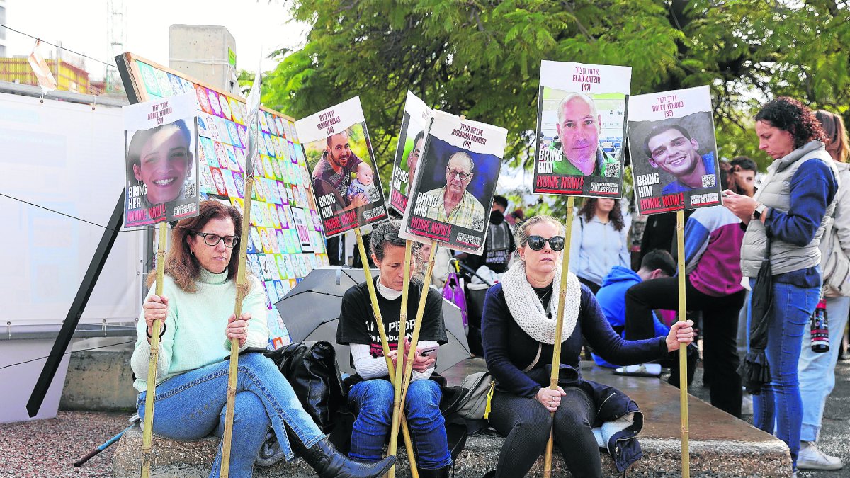 La protesta en Tel Aviv de familiares de rehenes en Gaza. - EFE