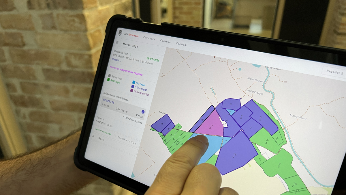 Un detalle de la aplicación para la gestión de los riegos que entrará en funcionamiento en marzo. - ACN
