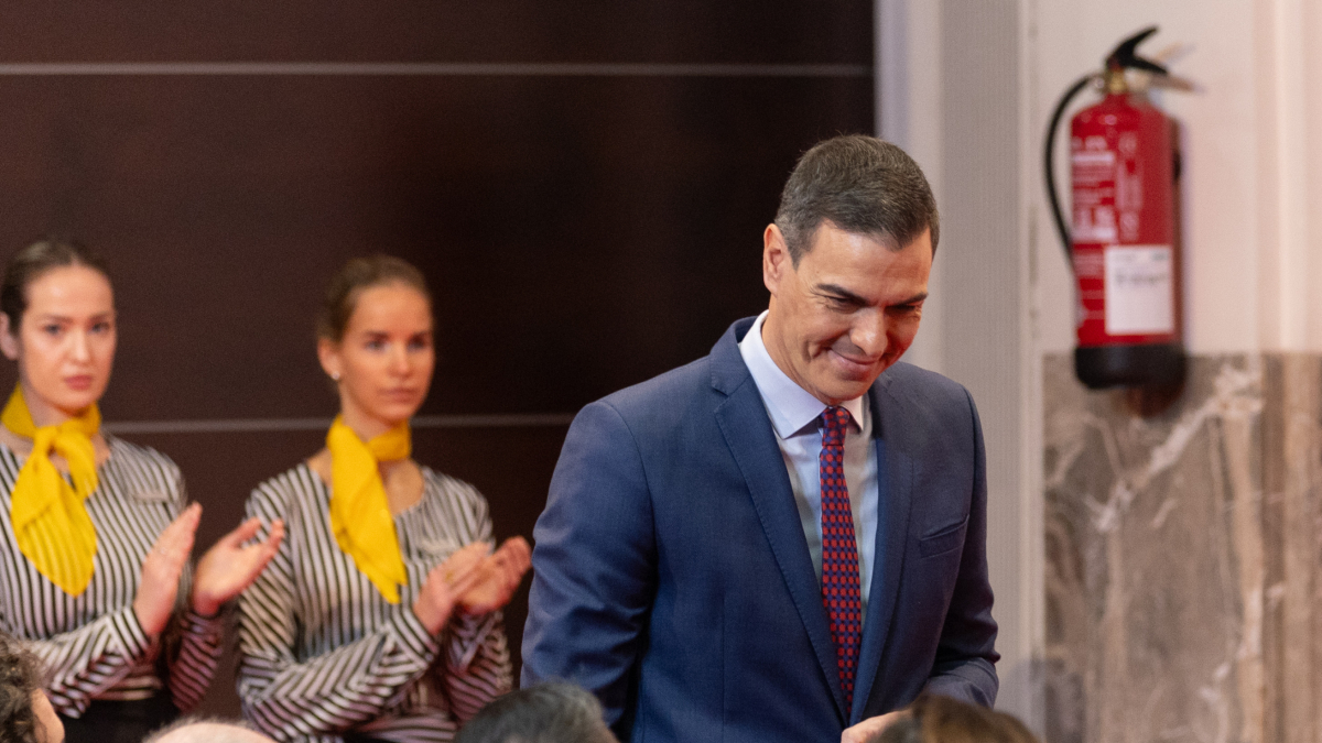 El presidente del Gobierno, Pedro Sánchez, a su llegada a un acto con motivo del Día Internacional de la Protección de Datos Personales en Madrid.