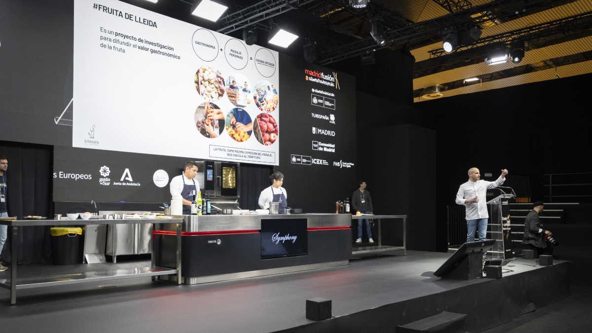 El xef Joel Castanyé va obrir ahir el cicle de ponències al congrés Madrid Fusión 2024. - LA BOSCANA