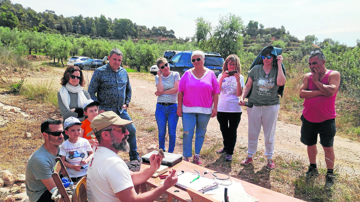 Miembros de la estación ornitológica El Parapeu durante una de sus actividades. - EL PARAPEU