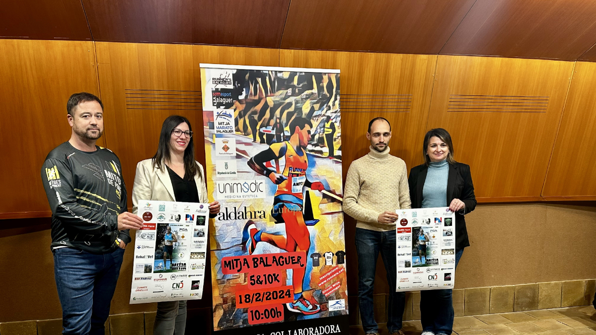 Els organitzadors de la Mitja Marató, ahir en la presentació. - PAERIA BALAGUER