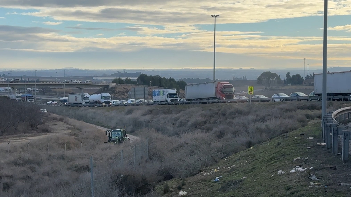 Imatge del tall a l'AP-2 a Soses