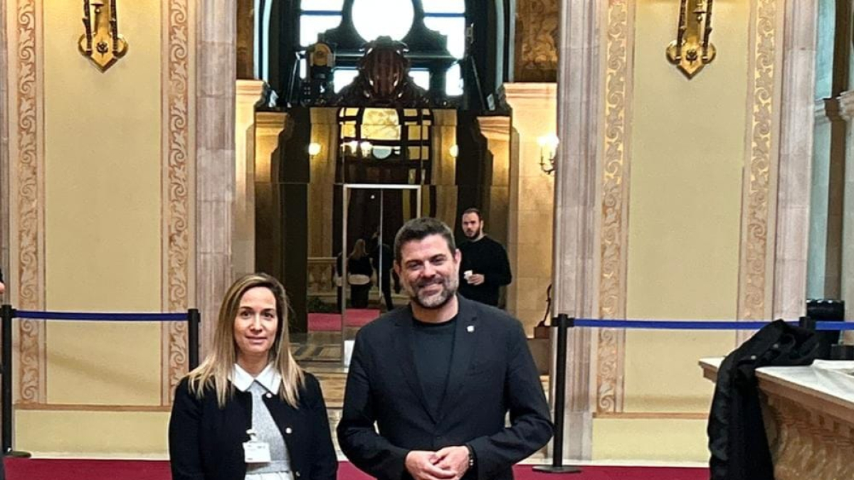 Rogel i Montalà, ahir al Parlament. - ERC