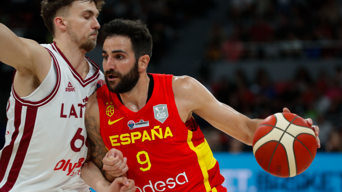 Ricky Rubio, en su regreso ayer ante Letonia. - EFE/JAVIER CEBOLLADA