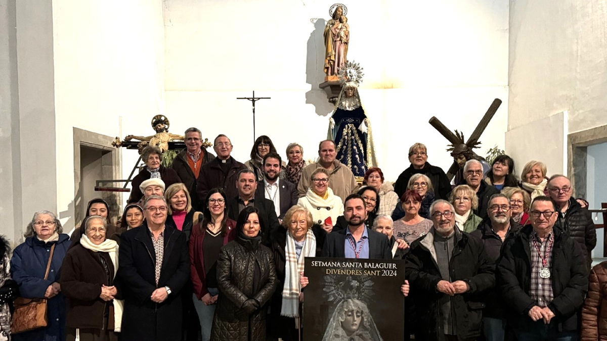 Lectura del pregón de Semana Santa, el pasado sábado en Sant Josep de Balaguer. - JORDI CURCÓ
