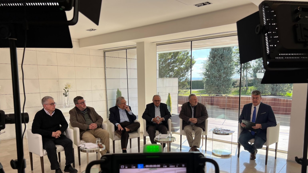 Imatge de la gravació del programa, a la seu d'ICG de Lleida