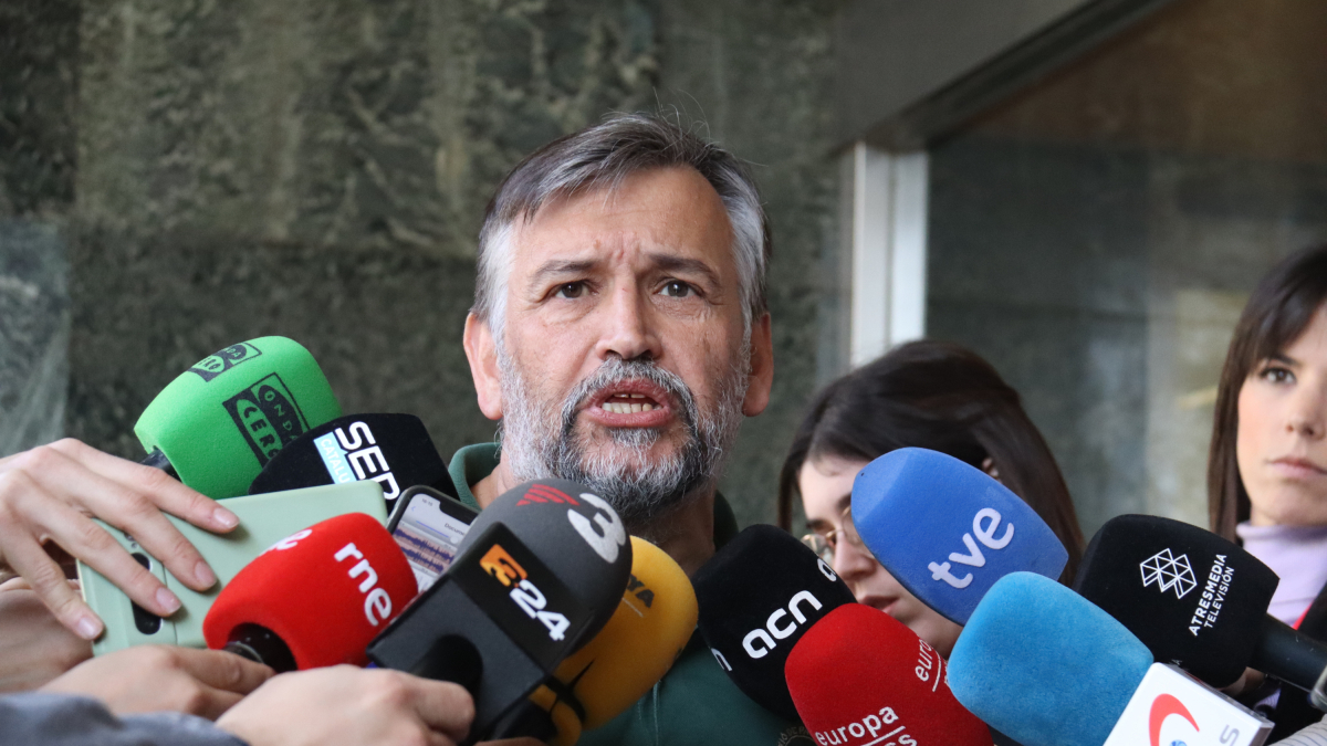 Joan Caball, coordinador nacional de Unió de Pagesos, en una atención a los medios este jueves.