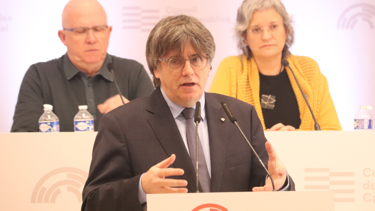 El president del Consell de la República, Carles Puigdemont, en el discurs de clausura de l'assemblea territorial
