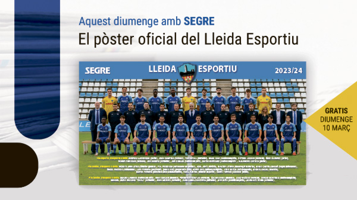 El pòster oficial del Lleida Esportiu, temporada 2023/24.