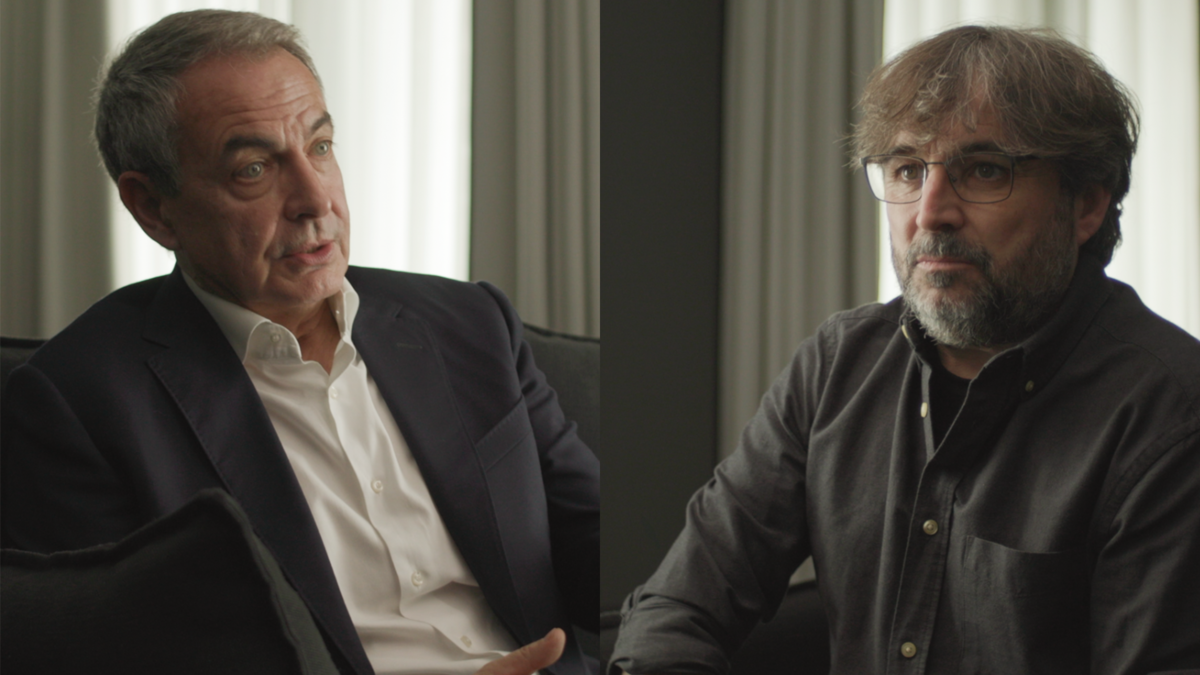 El expresidente José Luis Rodríguez Zapatero, con Jordi Évole. - ATRESMEDIA