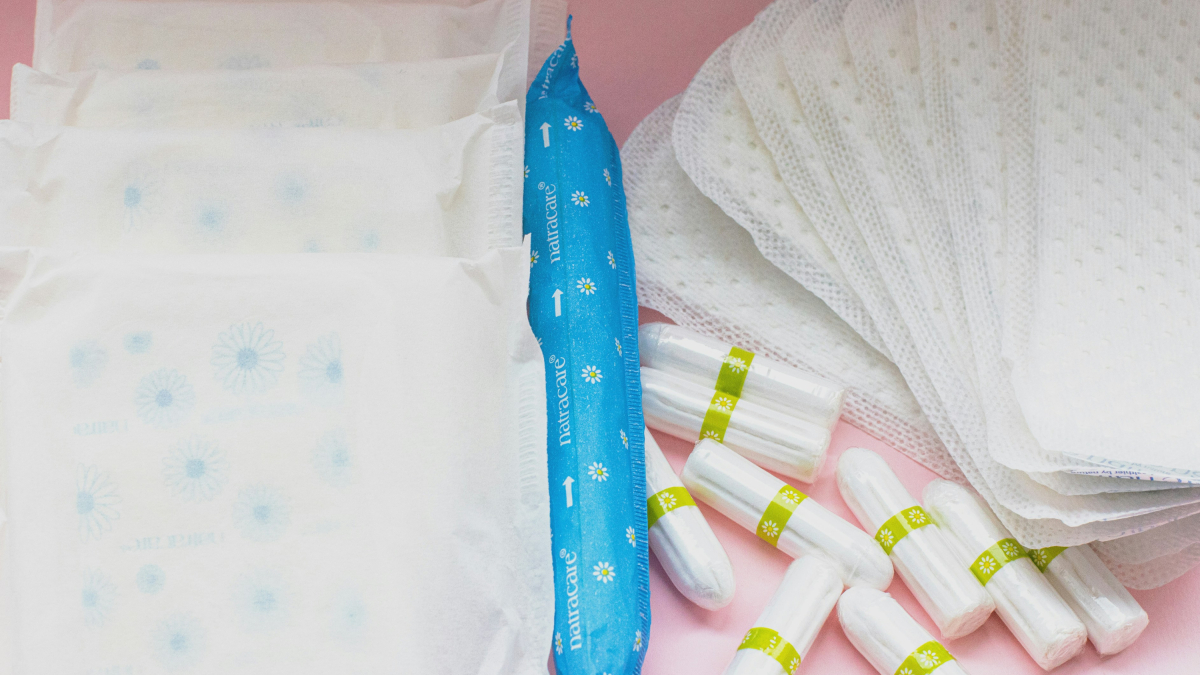Imagen de archivo de productos de higiene menstrual.