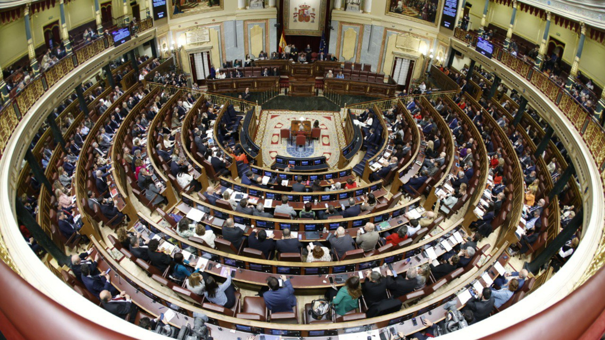 El pleno del Congreso durante el debate de la amnistía