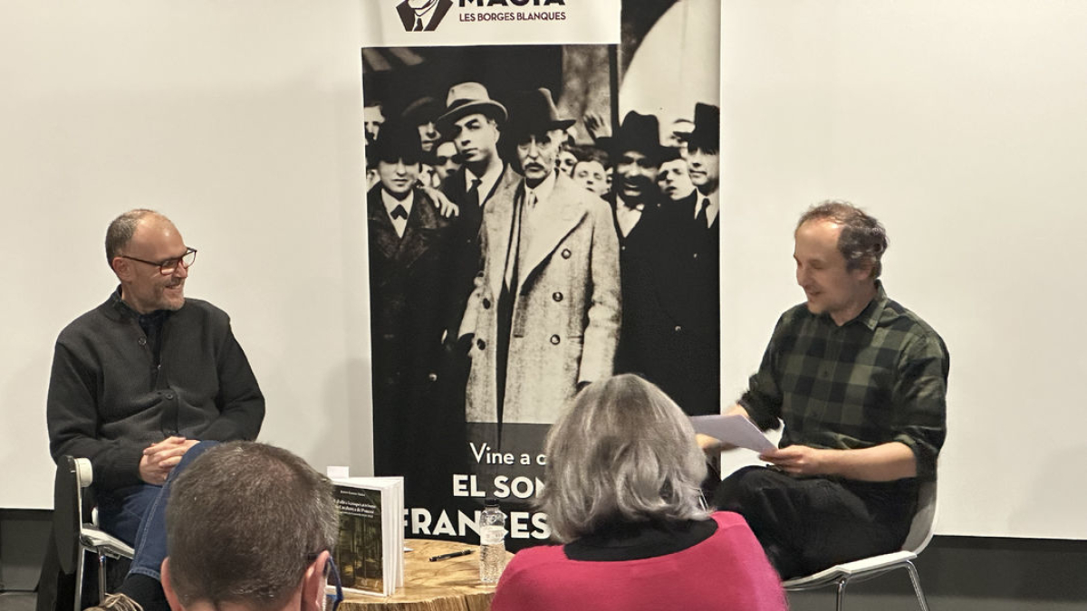Ramon Ramon-Muñoz y Marc Macià, en la presentación del libro. - AJUNTAMENT DE LES BORGES BLANQUES