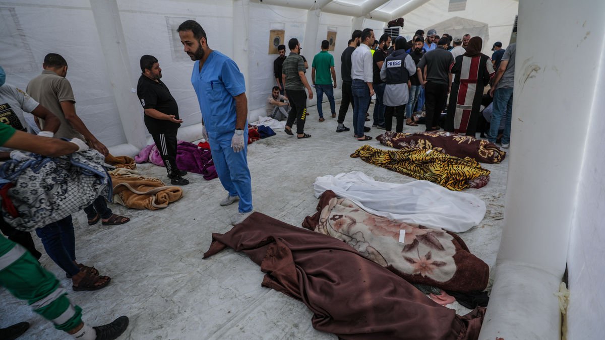 Imagen del interior del hospital Shifa durante un bombardeo. - EFE/EPA/MOHAMMED SABER