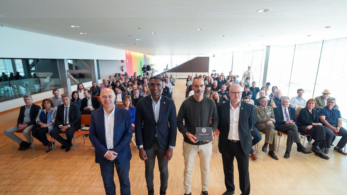 García Catalán, Quiñónez, Ramon Bordes, que va ser un dels premiats, i Ibarz. - JORGE AGUSTÍN