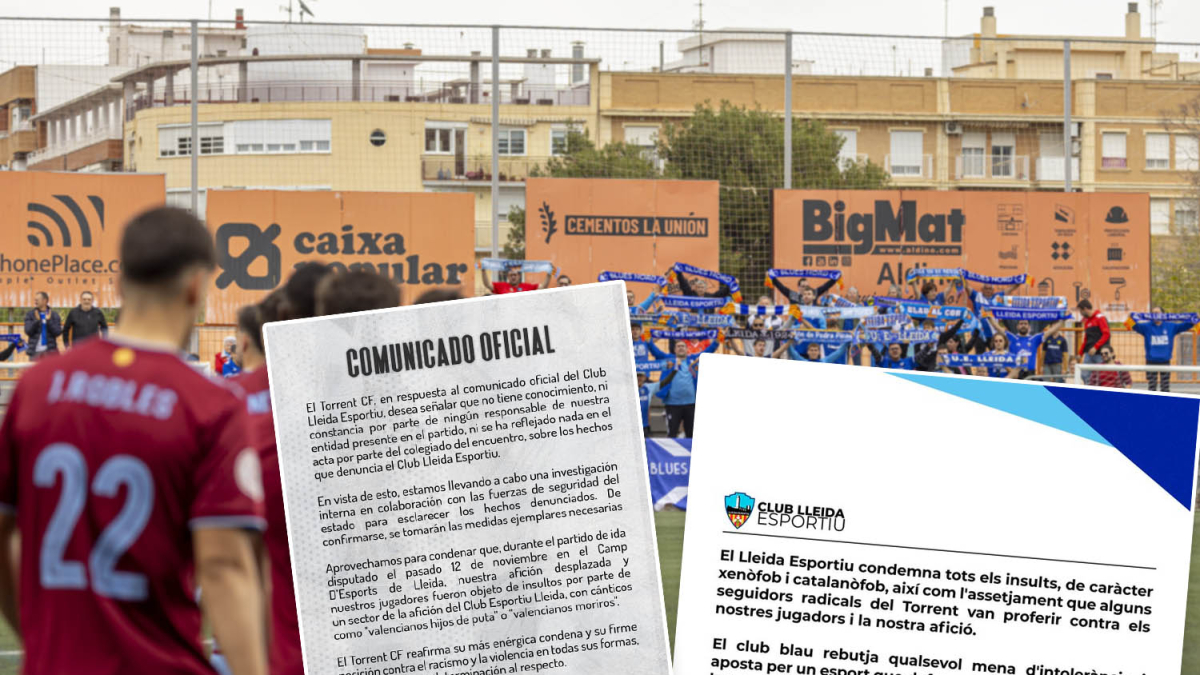 Intercambio de comunicados entre el Lleida Deportivo y el Torrent por insultos racistas y catalanófobos