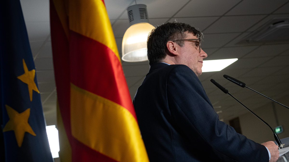 Carles Puigdemont, durante su comparecencia el pasado 26 de marzo.