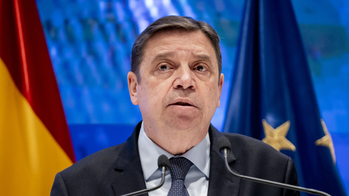 El ministro de Agricultura, Pesca y Alimentación, Luis Planas, durante la rueda de prensa.