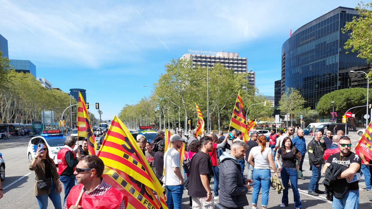 Imatge de la protesta ahir a Barcelona. - SME-FEPOL
