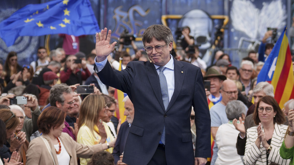 Carles Puigdemont, en un míting electoral dissabte a Elna. - FOMENT