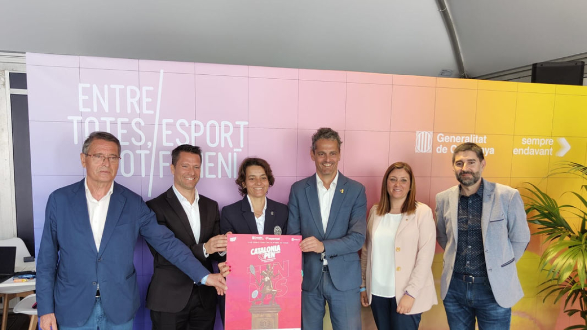 El torneo femenino WTA 125 de Lleida fue promocionado ayer en el Godó. - DIPUTACIÓ DE LLEIDA