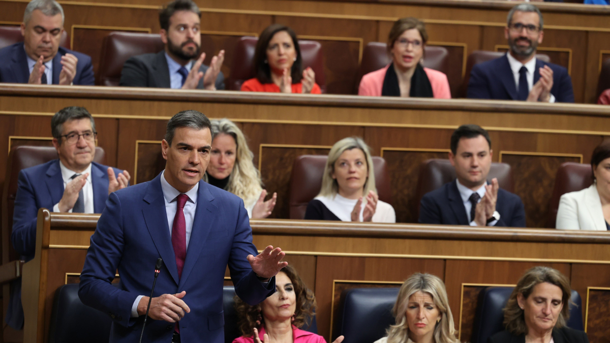El president del govern espanyol intervé durant una sessió de control al govern al Congrés dels Diputats, a 24 d’abril de 2024.Jesús Hellín - Europa Press