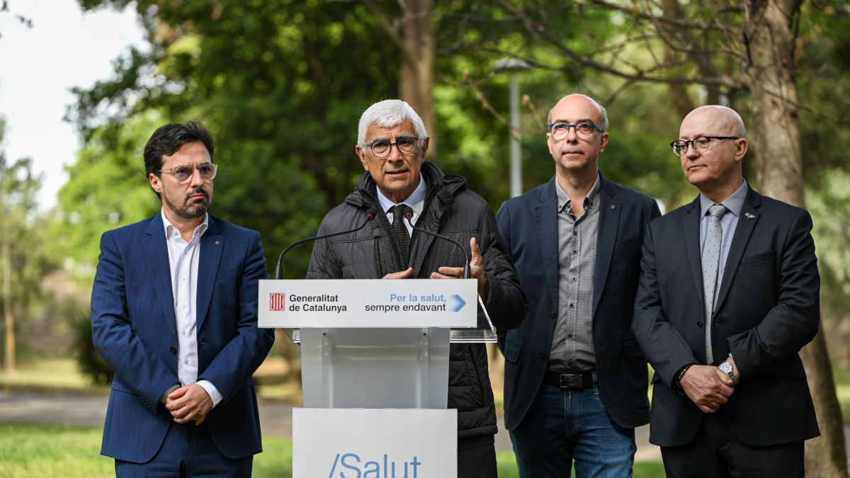 Balcells ha explicat l'acord acompanyat pels delegats de Salut a Lleida i el Pirineu i pel delegat del Govern al Pirineu.