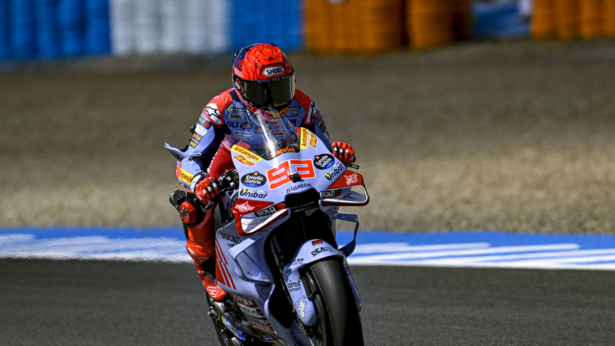 Marc Márquez amb la seua Ducati a Jerez.