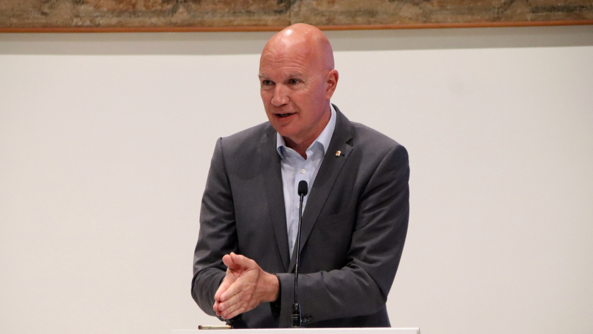 El conseller de Acció Climàtica, David Mascort, en rueda de prensa