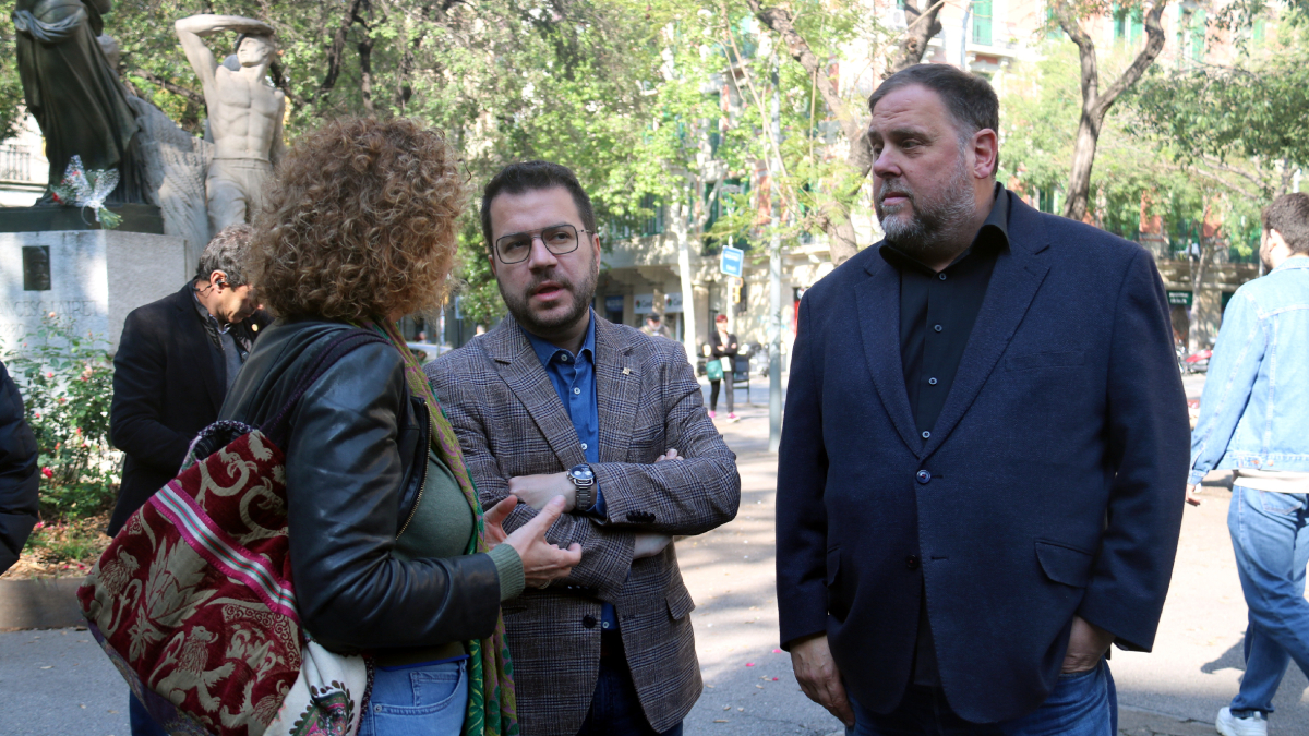 Aragonès, en un acte de l’1 de maig ahir a Barcelona